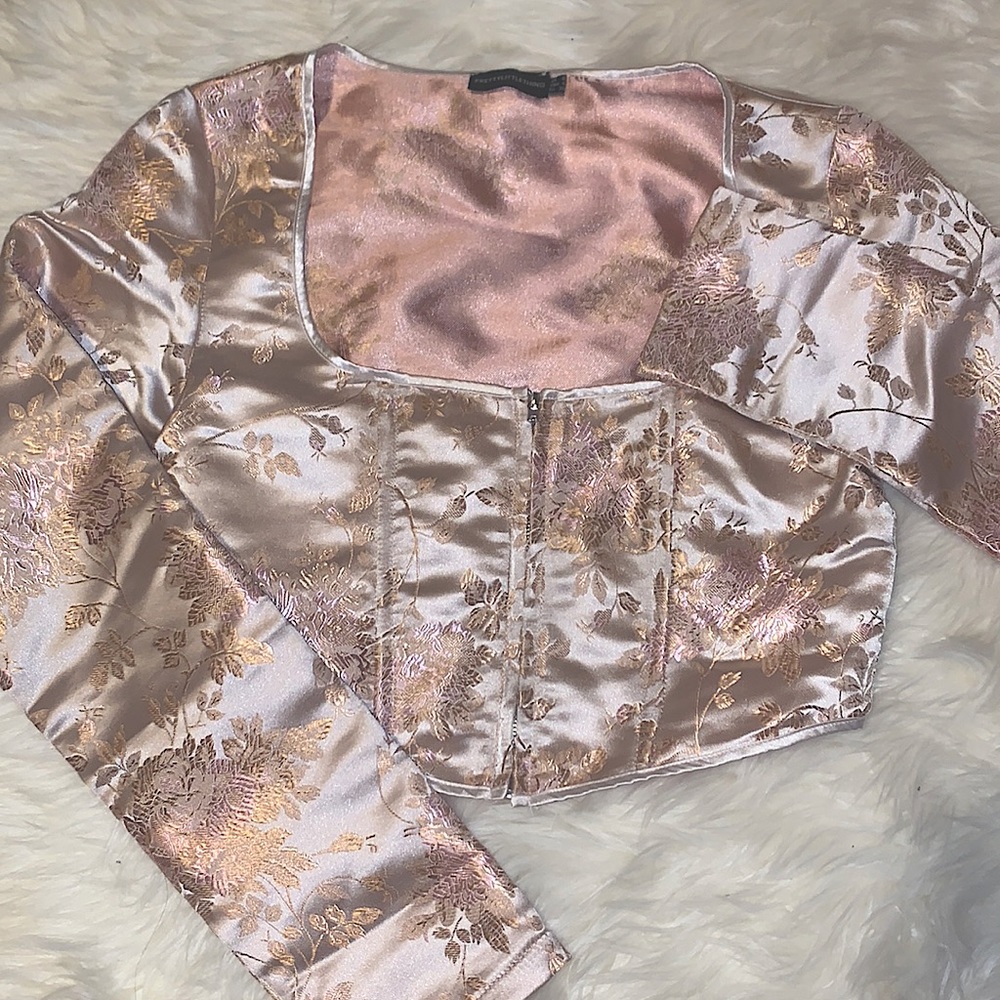 PLT Floral Satin Crop